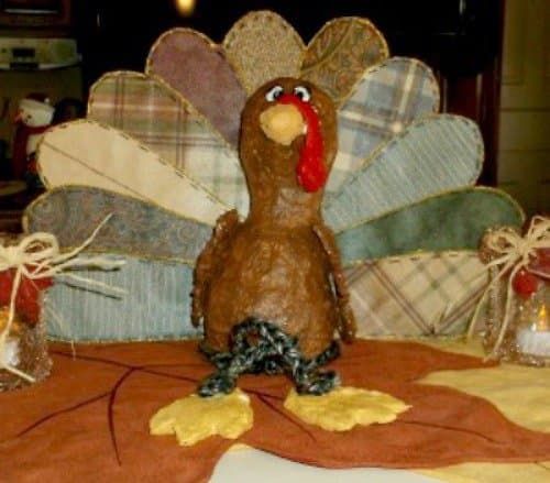 Paper-Mache Clay Turkey Craft (Thanksgiving Centerpiece)