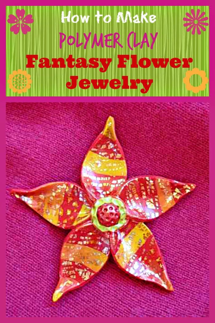 Polymer Clay Fantasy Blumenbrosche / Anstecknadel, Ohrringe oder Ring Tutorial