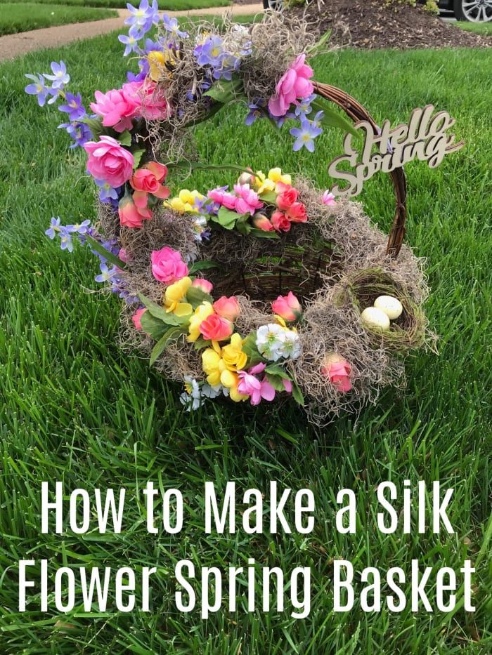 Cómo hacer una canasta de primavera con flores de seda