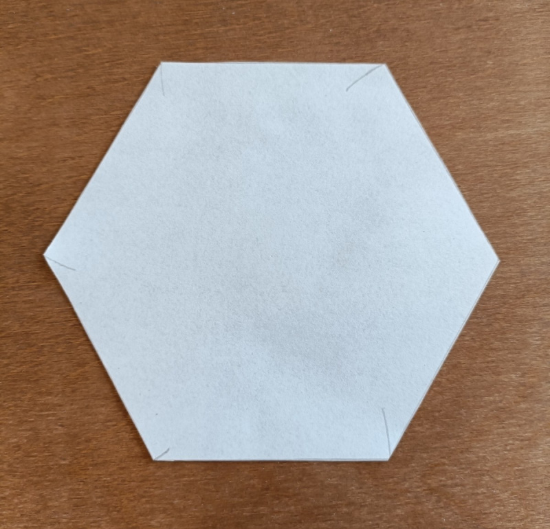   Hexagone régulier créé sans lignes ni angles de mesure