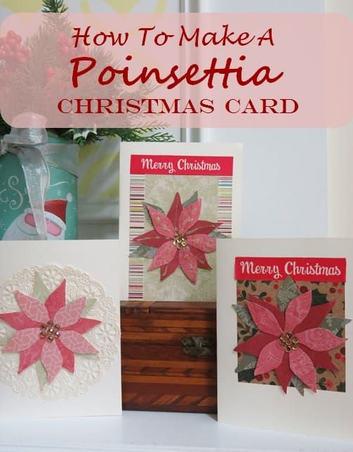 Cómo hacer una tarjeta de Navidad con flor de pascua