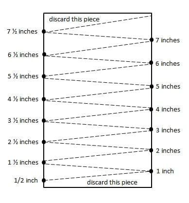 Abbildung zum Markieren und Schneiden von Papier für 1-Zoll-Perlen