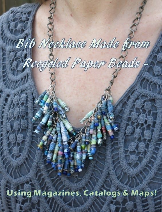 DIY Jewelry Craft: Wie man eine Lätzchen-Halskette mit recycelten Perlen aus Magazinen, Katalogen und Karten herstellt
