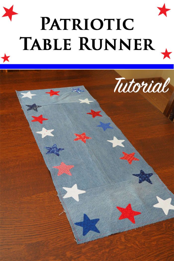 Easy DIY Patriotic Fabric Scrap Craft: Tischläufer aus wiederverwendeten Jeans