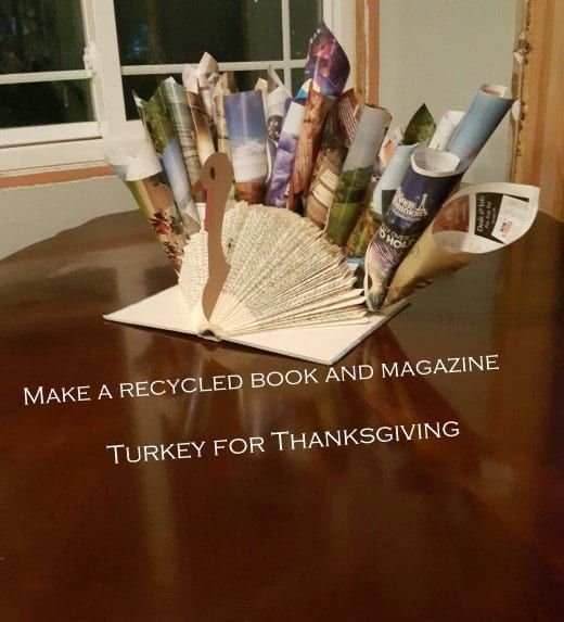 Adorable livre et magazine recyclés bricolage Turquie pour Thanksgiving