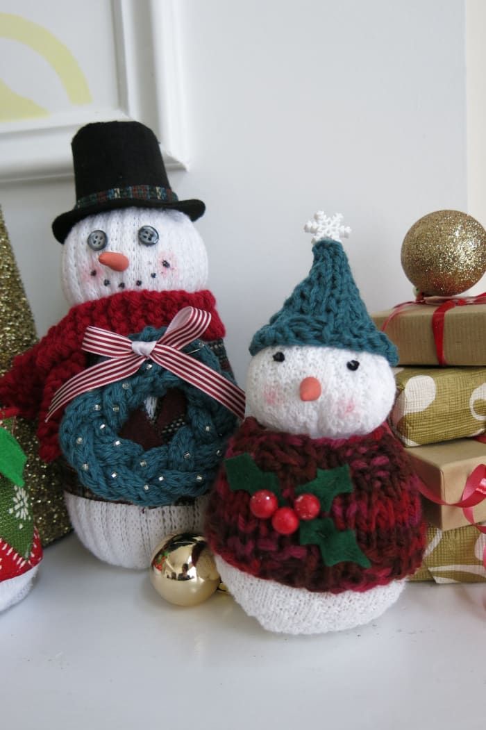 tutorial-diy-craft-tres-formas-diferentes-de-hacer-calcetines-muñecos de nieve