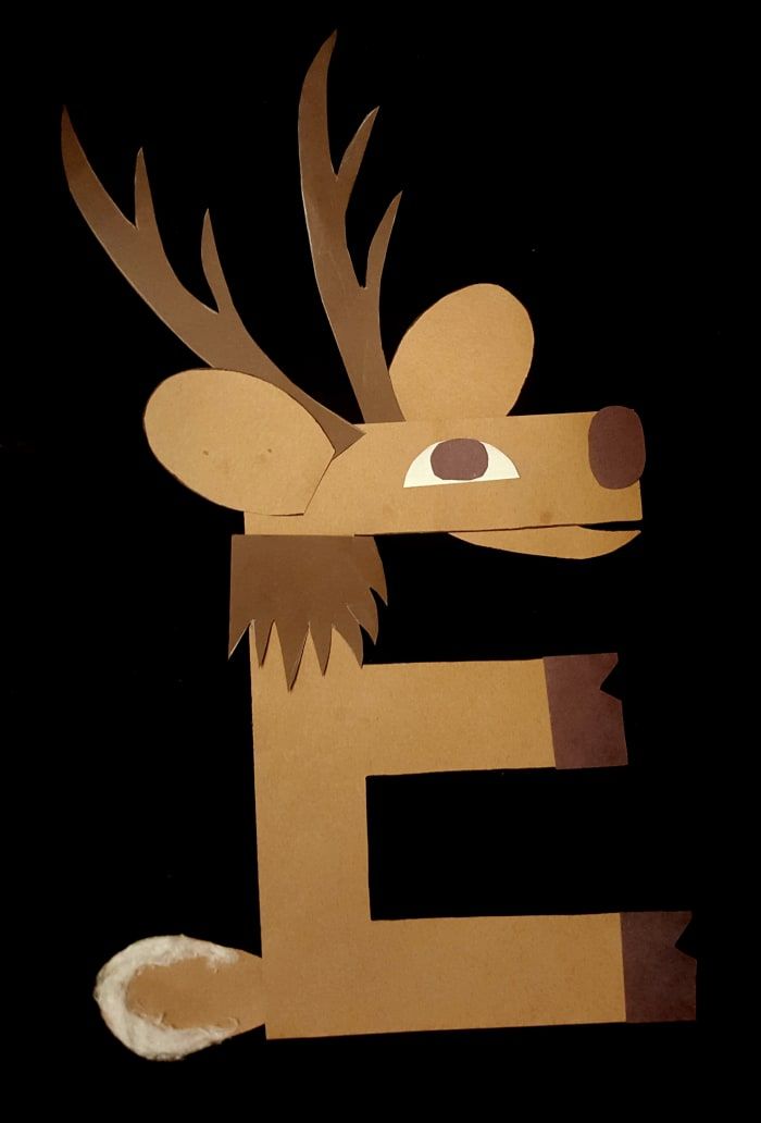 'E' je za losa (obrt za abecedni papir za otroke)