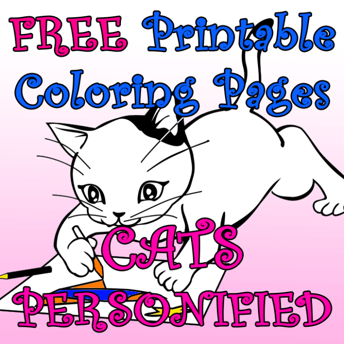 10 weitere kostenlos druckbare Malvorlagen für Kinder mit Katzen.