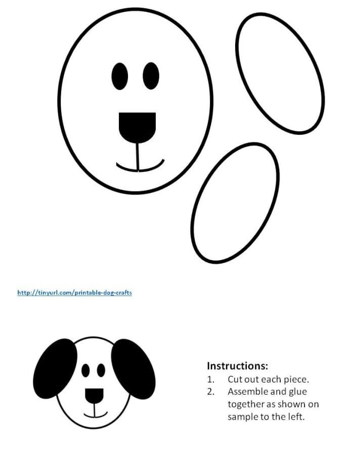 Muster für die Herstellung eines Hundes aus Ovalen