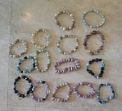 bracelets de perles de rose