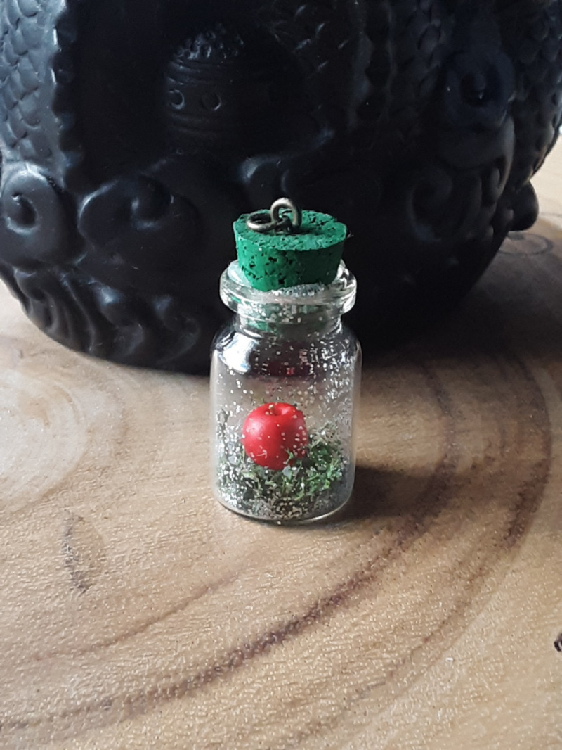   Geniet van deze miniatuur appel-in-een-fles charme!