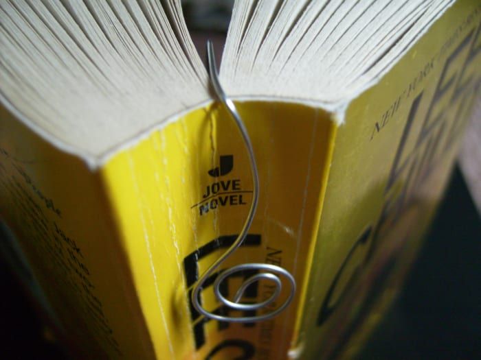 Wire Bookmark in a Book