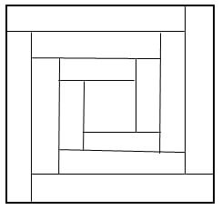 Beispiel eines traditionellen Quiltblock-Grunddesigns.