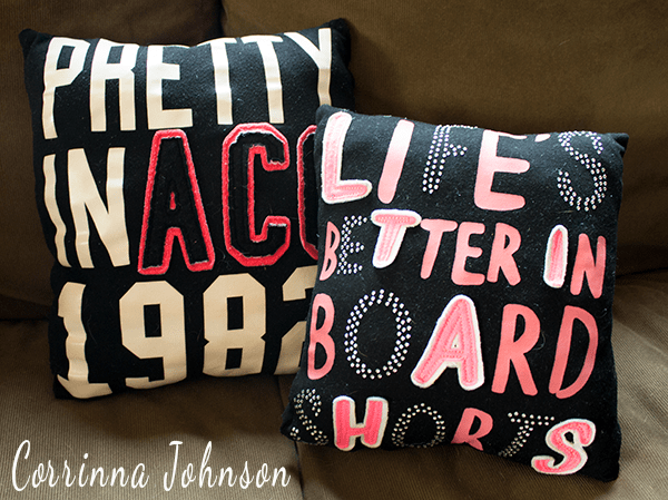 DIY Pretty In ACO 1982 et Life & apos; s Better In Board ShortsT-Shirt Pillows