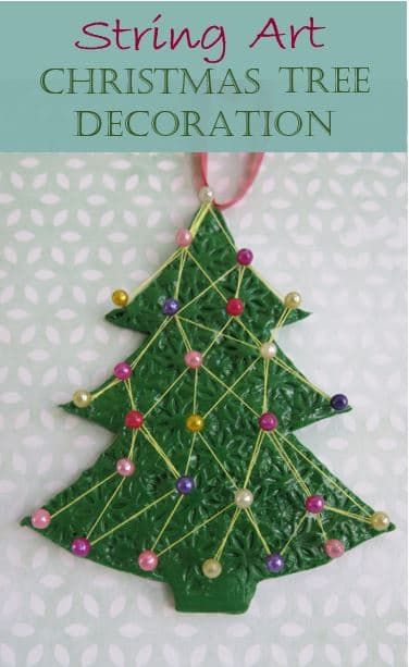 DIY Holiday Craft: String Art Christmas Tree Decoration