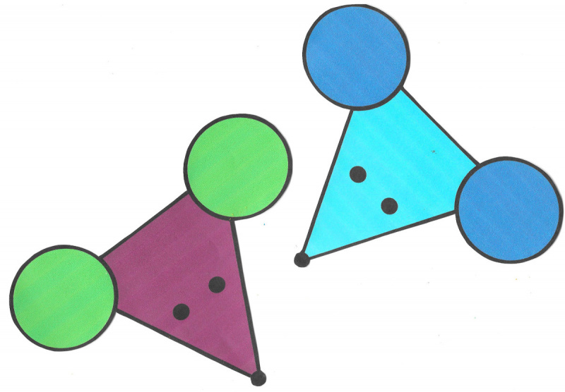   Hier ist ein Beispiel von fertigen Kreis- und Dreiecksmäusen.