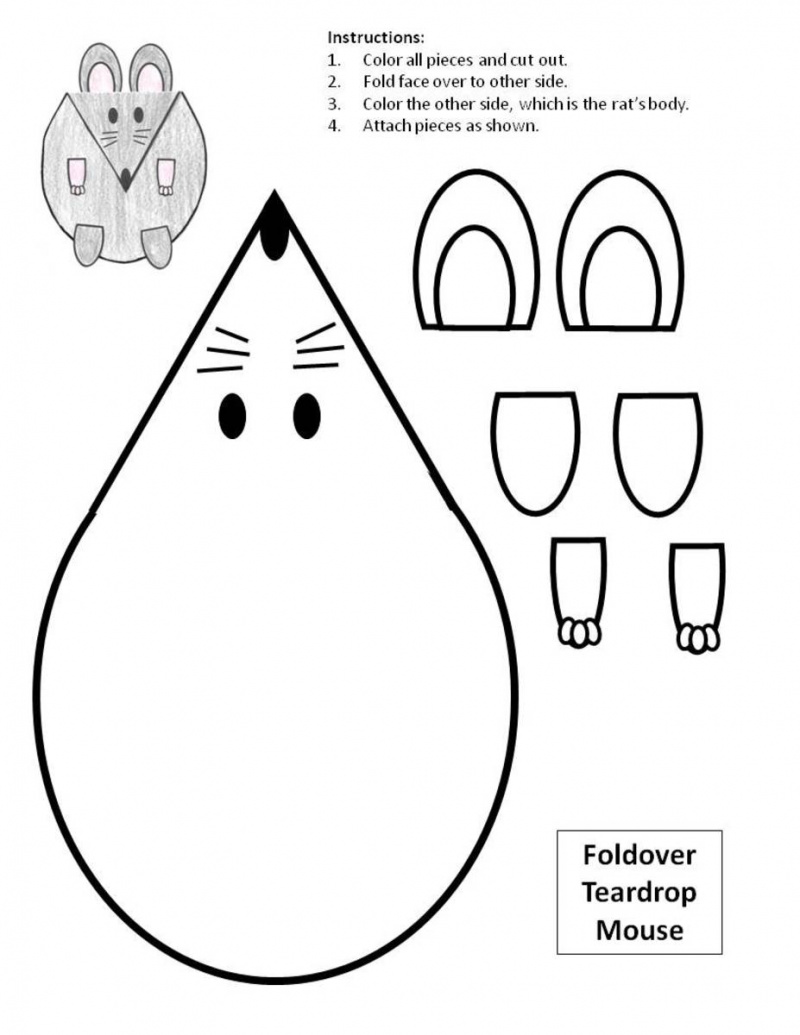   Voici le modèle de la souris Foldover Teardrop. Le lien vers le pdf de ce patron se trouve à la fin de cet article.