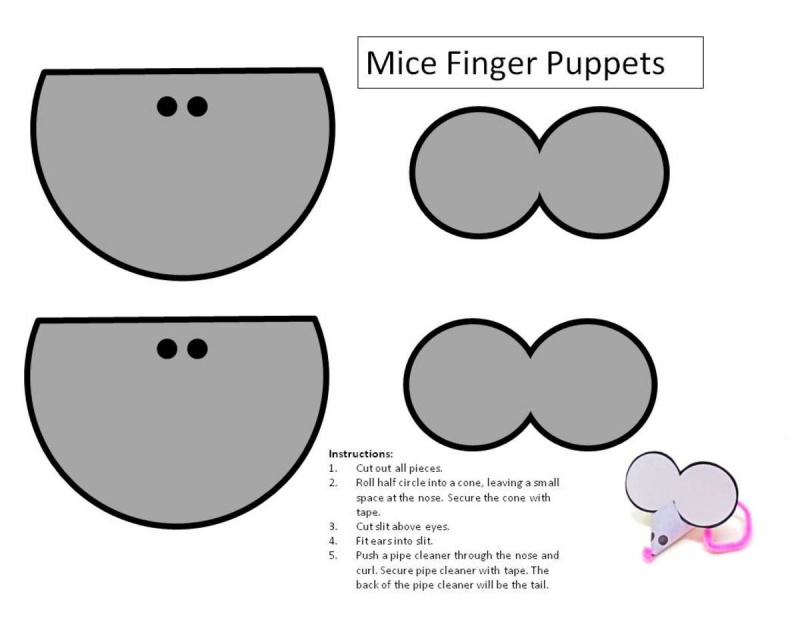   Voici le modèle pour les souris Finger Puppet. Le lien vers le pdf de ce patron se trouve au milieu de cet article.