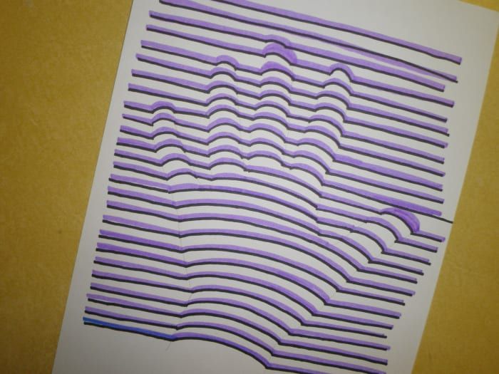 Kunstunterricht, wie man einen Handdruck in dreidimensionalen Farben zeichnet
