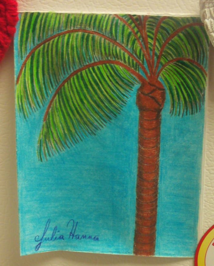 Hur man ritar en palm på ett gratulationskort