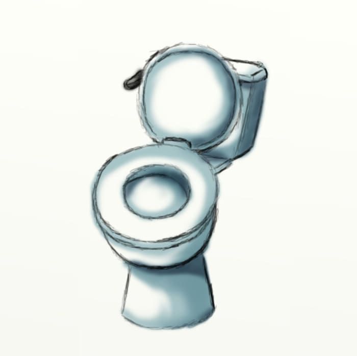 Wie zeichnet man einen Toilettensitz