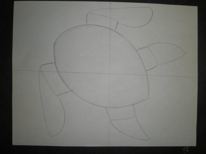 Étape 3: Comment dessiner une tortue de mer