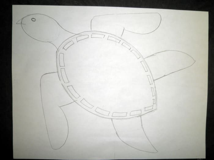 Étape 1 pour dessiner un dessin et un motif de tortue de mer