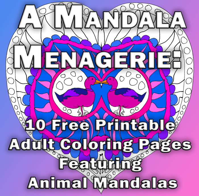 A Mandala Menagerie: 10 páginas para colorear para adultos imprimibles gratis con mandalas de animales