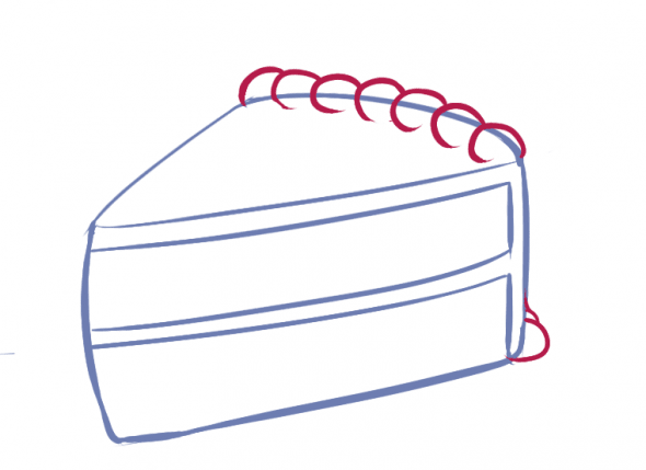 Comment dessiner un gâteau, troisième étape
