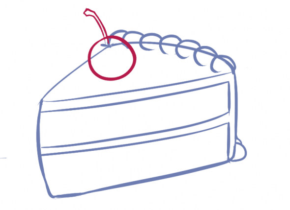 Comment dessiner un gâteau, étape quatre