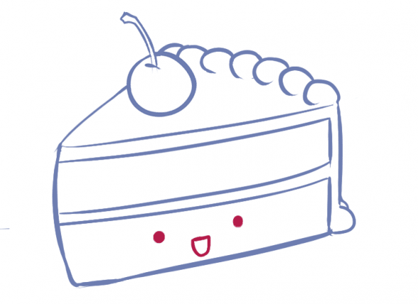 Comment dessiner un gâteau, étape six