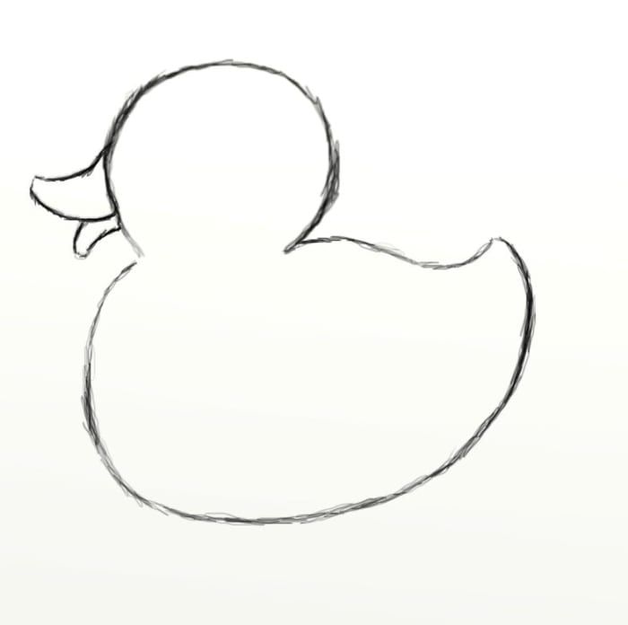 как да нарисувам-каучук-патица