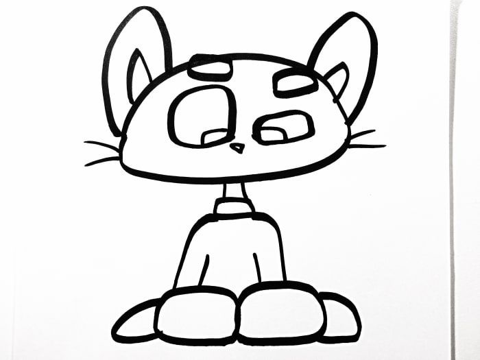 Schritt für Schritt, wie man eine süße Cartoon-Katze zeichnet