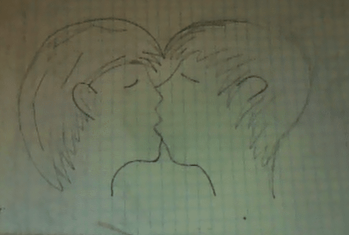 Kuinka piirtää kaksi ihmistä suudellen askel askeleelta