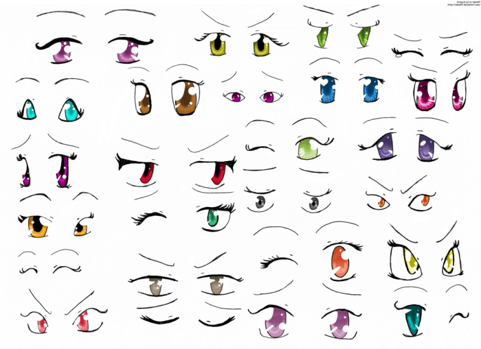 Как да нарисувате очи в стил манга
