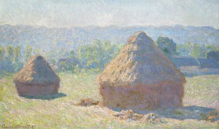 En esta pintura, Monet utilizó la composición Steelyard, con dos masas principales, una más pequeña y otra más grande.