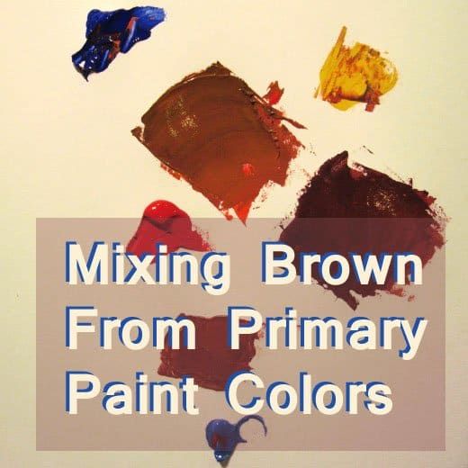 Mezcla de pintura marrón de rojo, azul y amarillo.
