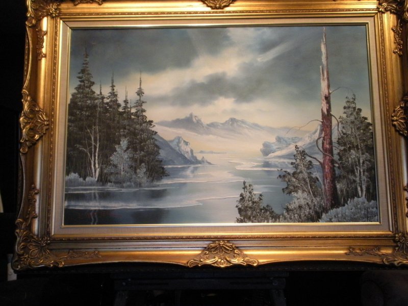   Paisaje de invierno Pintura al óleo original de William"Bill" Alexander