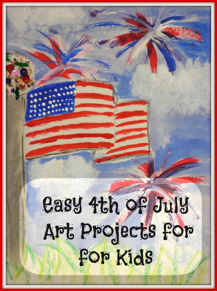 Einfacher Kunstunterricht mit schrittweisen Anweisungen zur Herstellung amerikanischer Flaggen und Feuerwerke am 4. Juli in Ölpastell, Aquarell und Acrylfarbe. Funkeln und Glitzern optional.