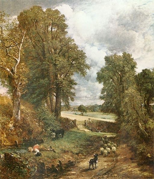 Avec quelques trous dans le ciel bien placés, John Constable a rendu la structure de ces arbres. Le champ de maïs - 1826, John Constable.