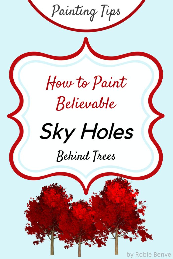 Съвети за рисуване на небето между клоните на дърветата