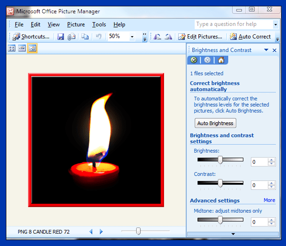 Captura de pantalla 7. Aclare su foto en Microsoft Picture Manager