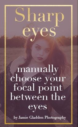 Wählen Sie für scharfe Augen auf einem Foto manuell Ihren Brennpunkt zwischen den Augen.