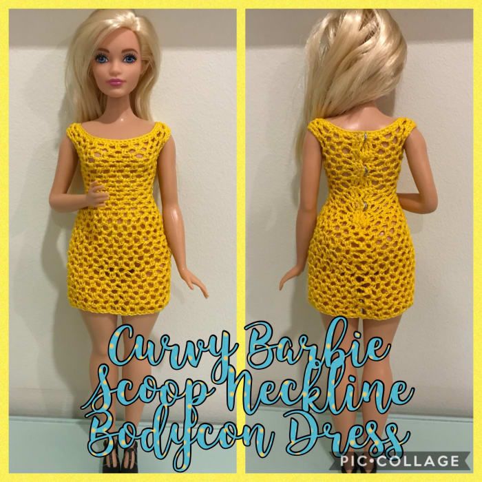 Robe moulante à encolure dégagée Barbie Curvy (modèle de crochet gratuit)