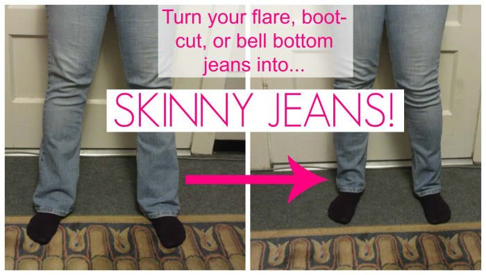 Verwandeln Sie Ihre alten Schlaghosen, Bootcut- und Flare-Jeans in Röhrenjeans