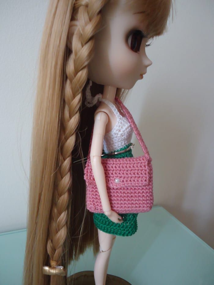 Чанта за лаптоп на Барби (Безплатен модел за плетене на една кука)