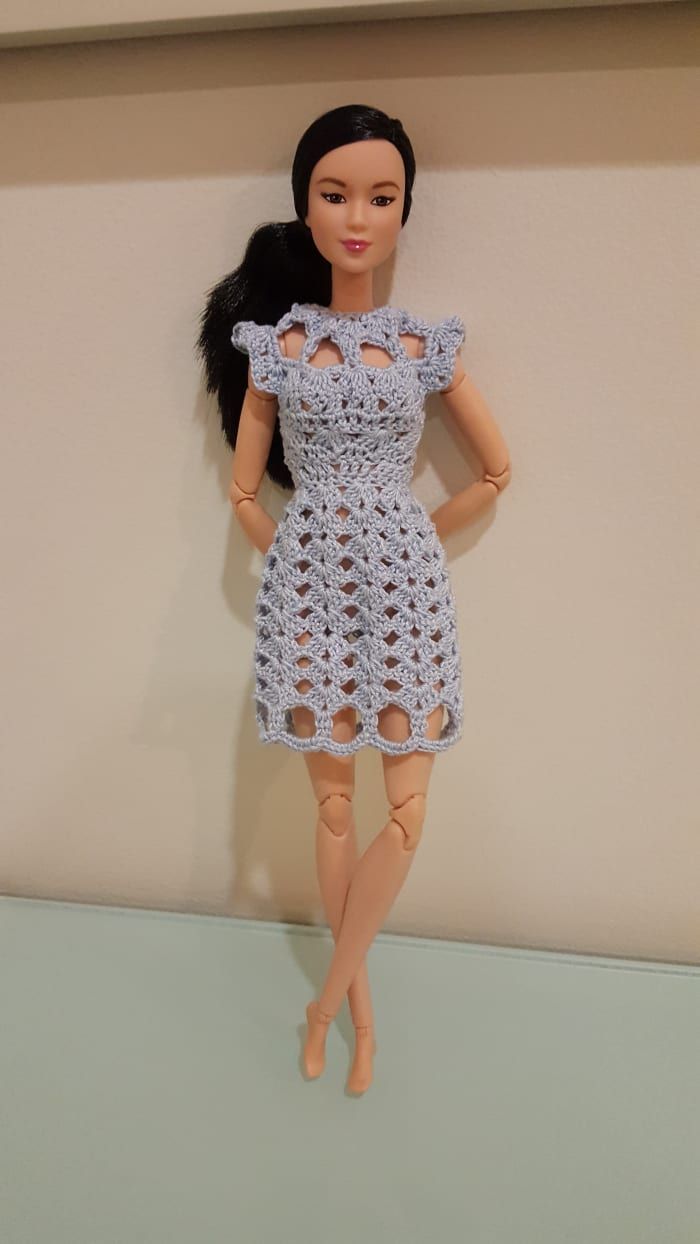 Barbie Cut Out Shell Stitch Kleid