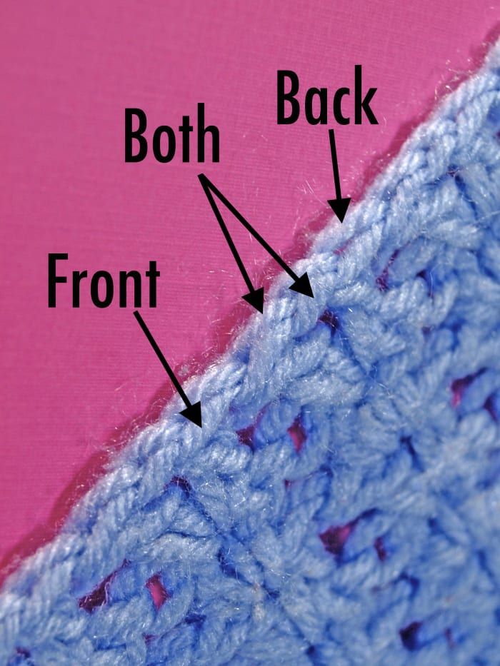 Asegúrate de hacer crochet tanto en la parte delantera como en la trasera.